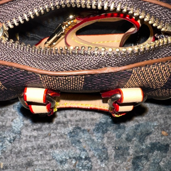 Checkered Mini Bag - Brown and Tan - Picture 4 of 4